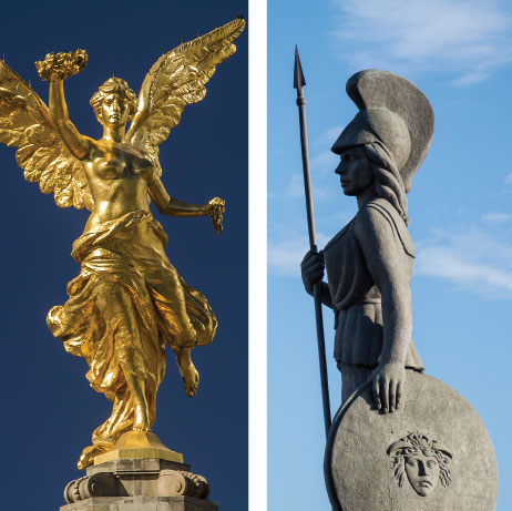 Ángel de la Independencia y La Minerva